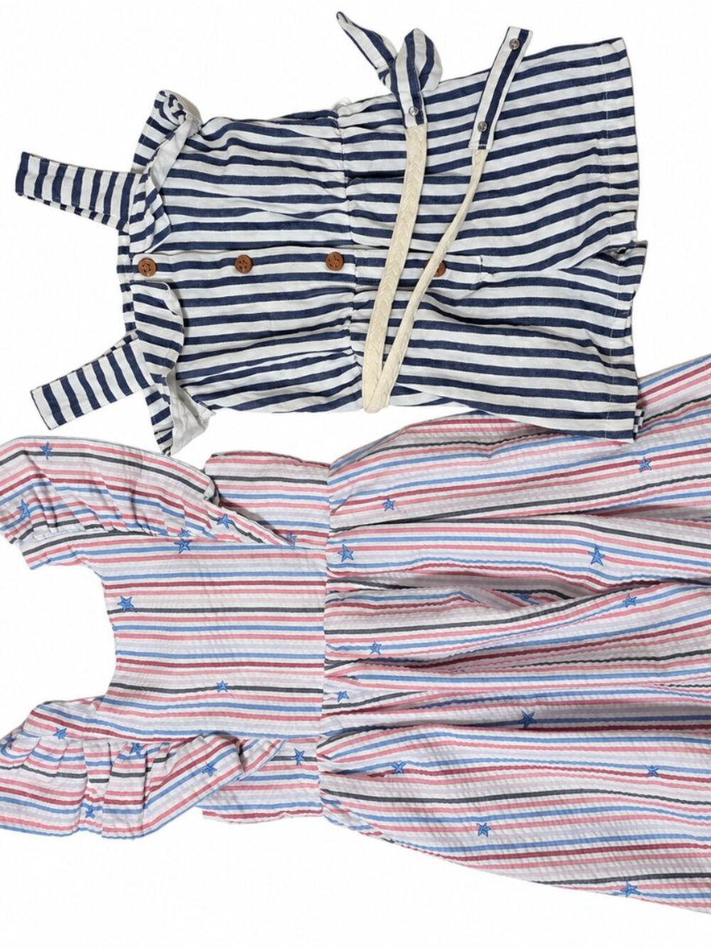 Girls Clothing Lot of 2 Mayoral Cat & Jack Striped Dress Romper XS 4-5T